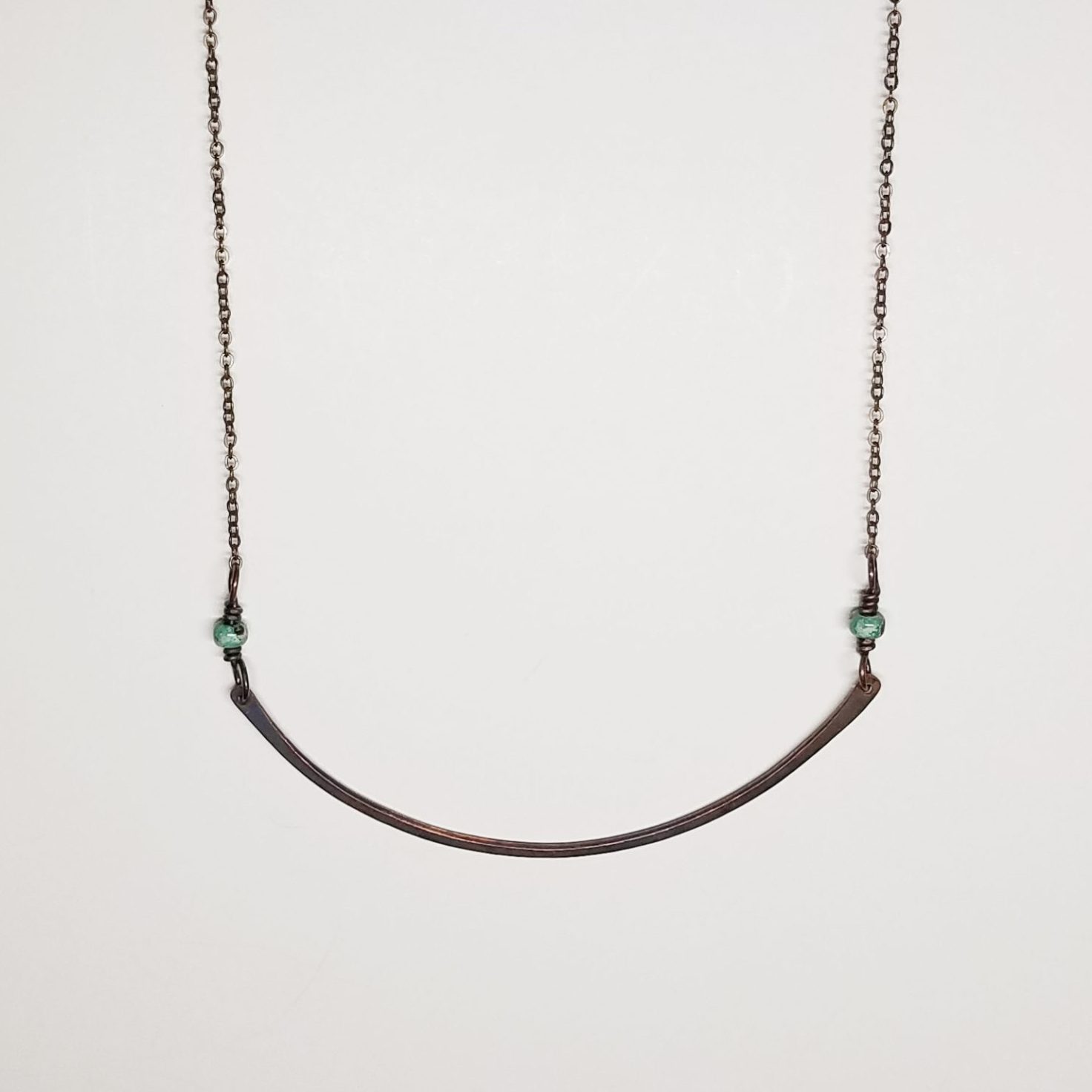 Tamrin Necklace - Copper and Turquoise Glass